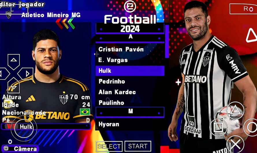 ATUALIZADO EFOOTBALL 2024 PARA PPSSPP COPA DO BRASIL | SUL AMERICANO / ELENCOS FACES 2K + KITS 24