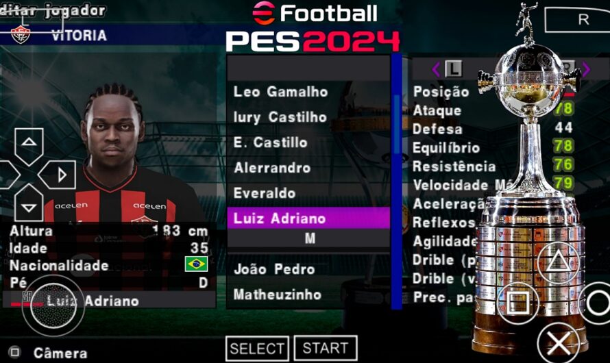 EFOOTBALL PES 2024 PPSSPP COM BRASILEIRÃO A e B SUL-AMERICANO NOVAS FACES ELENCOS ATUALIZADOS