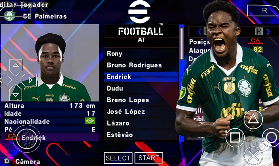 EFOOTBALL PES 2024 PPSSPP COM BRASILEIRÃO e EUROPEUS NOVAS FACES ELENCOS ATUALIZADOS MINIKITS 2024